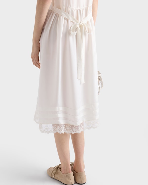 Embroidered old washed silk dress - Ivory Embroidered old washed silk dress - Ivory