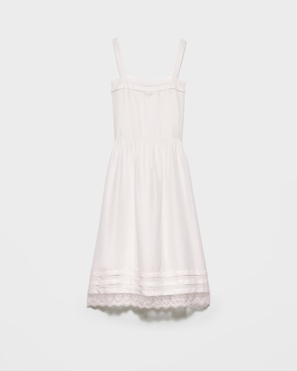 Embroidered old washed silk dress - Ivory Embroidered old washed silk dress - Ivory