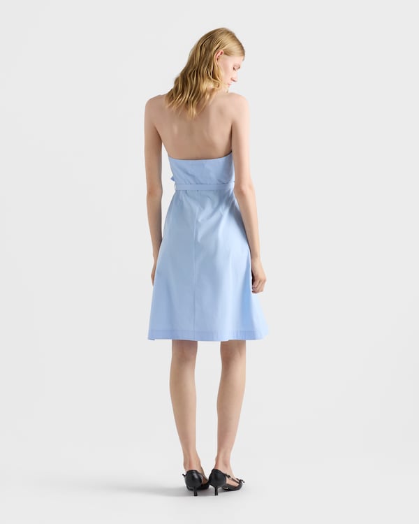 Embroidered poplin shirt dress - Sky Blue Embroidered poplin shirt dress - Sky Blue