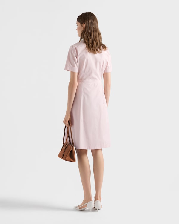 Embroidered poplin shirt dress - Alabaster Pink Embroidered poplin shirt dress - Alabaster Pink