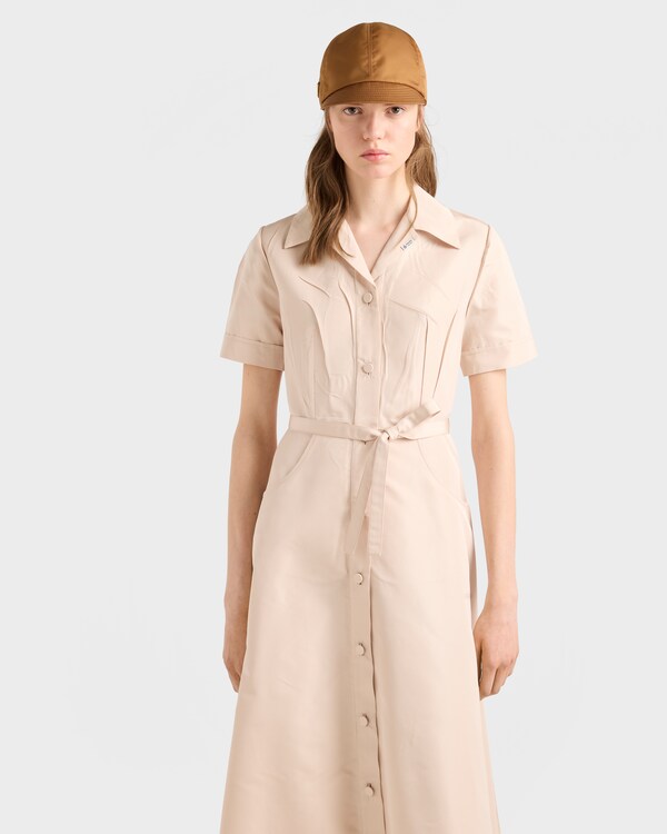 Faille shirt dress - Sand Beige Faille shirt dress - Sand Beige