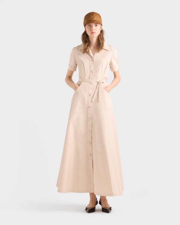 Faille shirt dress - Sand Beige Faille shirt dress - Sand Beige