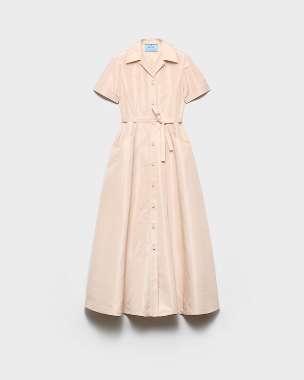 Faille shirt dress - Sand Beige Faille shirt dress - Sand Beige