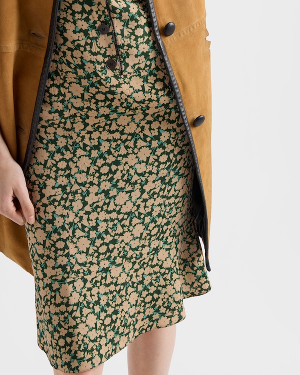 Embroidered printed sable dress - Bottle Green Embroidered printed sable dress - Bottle Green