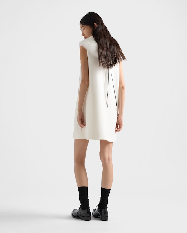 Embroidered natté fabric mini-dress - White Embroidered natté fabric mini-dress - White