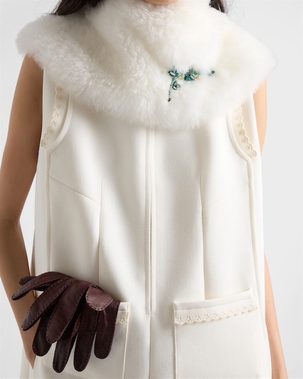 Embroidered natté fabric mini-dress - White Embroidered natté fabric mini-dress - White