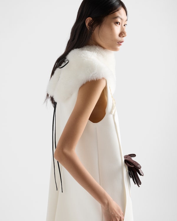 Embroidered natté fabric mini-dress - White Embroidered natté fabric mini-dress - White