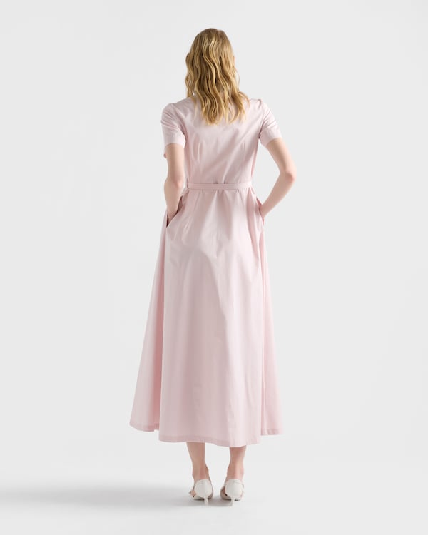 Embroidered poplin shirt dress - Alabaster Pink Embroidered poplin shirt dress - Alabaster Pink