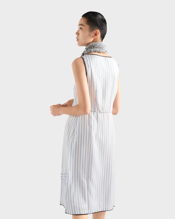 Striped dress with bow - Sapphire Blue Striped dress with bow - Sapphire Blue