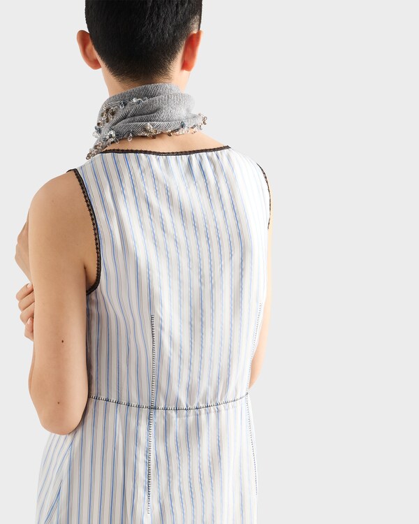 Striped dress with bow - Sapphire Blue Striped dress with bow - Sapphire Blue