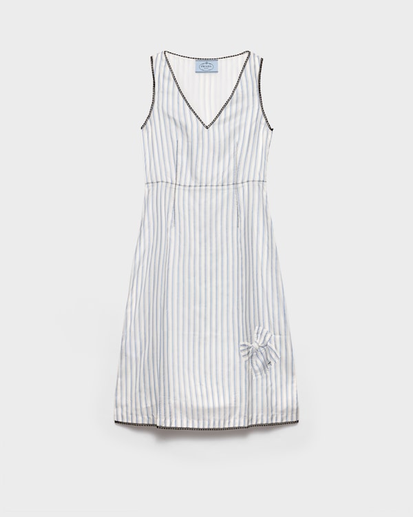 Striped dress with bow - Sapphire Blue Striped dress with bow - Sapphire Blue