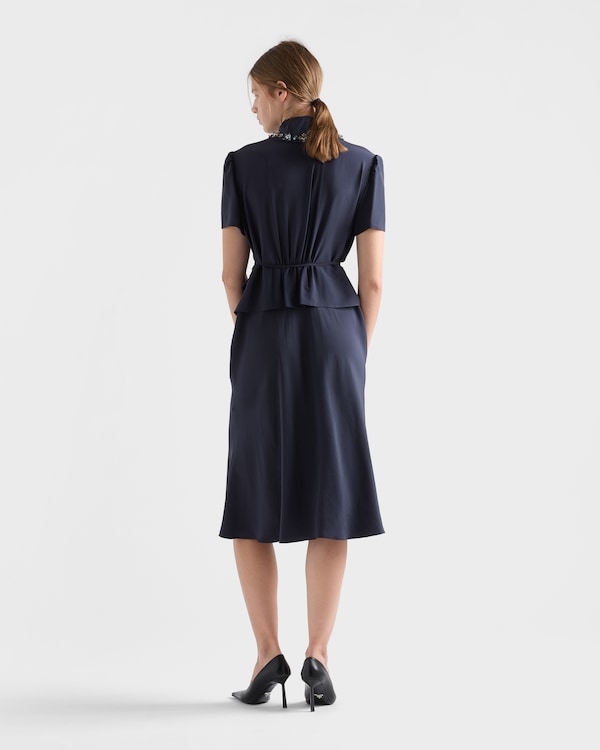 Robe en marocain brodé - Bleu Robe en marocain brodé - Bleu