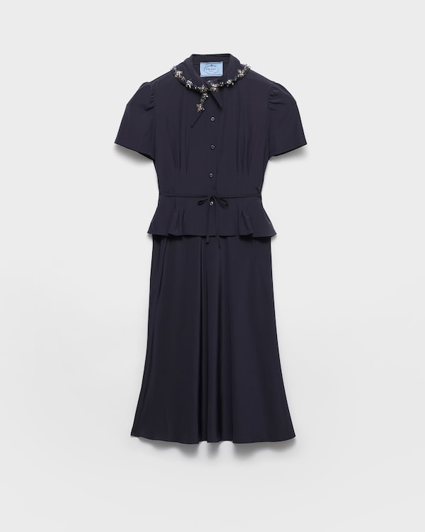 Robe en marocain brodé - Bleu Robe en marocain brodé - Bleu
