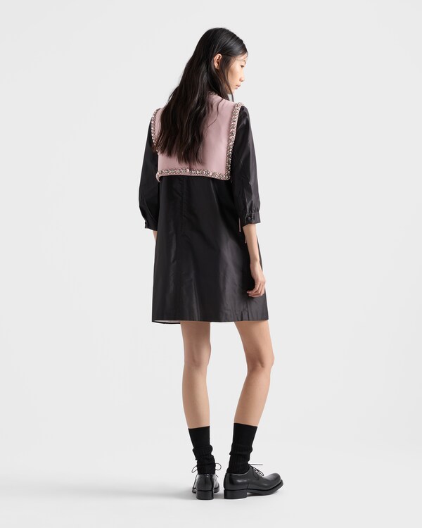 Embroidered taffeta mini-dress - Negro Embroidered taffeta mini-dress - Negro