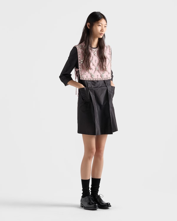 Embroidered taffeta mini-dress - Negro Embroidered taffeta mini-dress - Negro