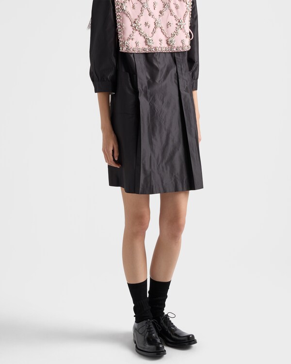 Embroidered taffeta mini-dress - Negro Embroidered taffeta mini-dress - Negro