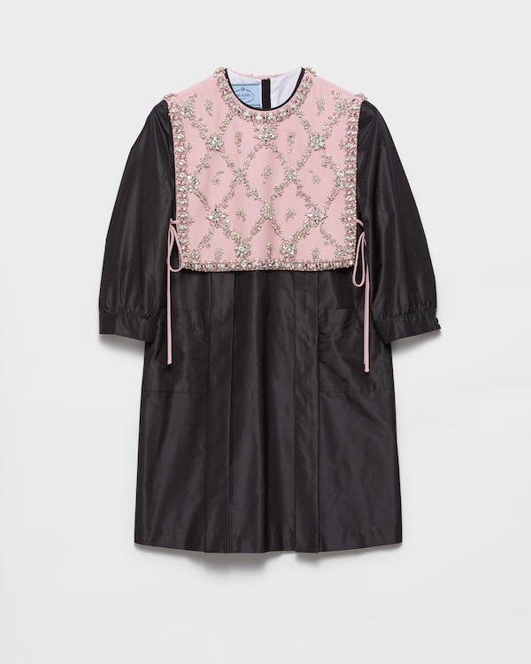 Embroidered taffeta mini-dress - Negro Embroidered taffeta mini-dress - Negro