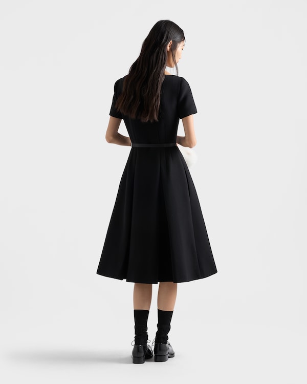Embroidered natté fabric dress - Black Embroidered natté fabric dress - Black