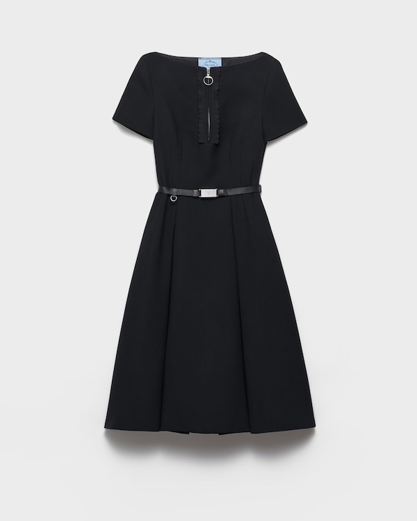 Embroidered natté fabric dress - Black Embroidered natté fabric dress - Black
