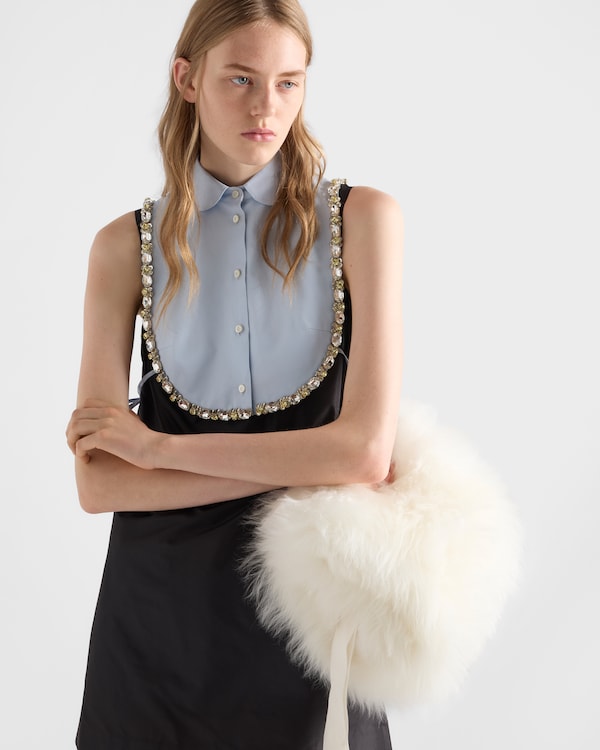 Embroidered taffeta mini-dress - Black Embroidered taffeta mini-dress - Black