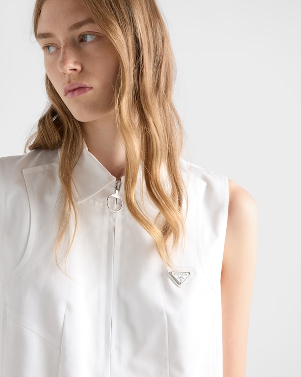 Chino zipper mini-dress - White Chino zipper mini-dress - White