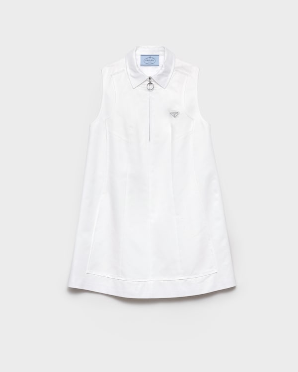 Chino zipper mini-dress - White Chino zipper mini-dress - White