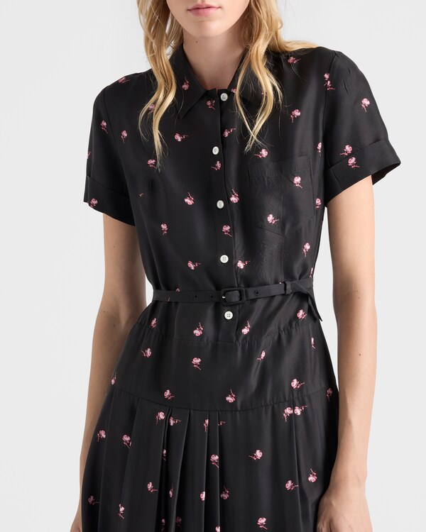 Floral print washed silk dress - Pink Floral print washed silk dress - Pink