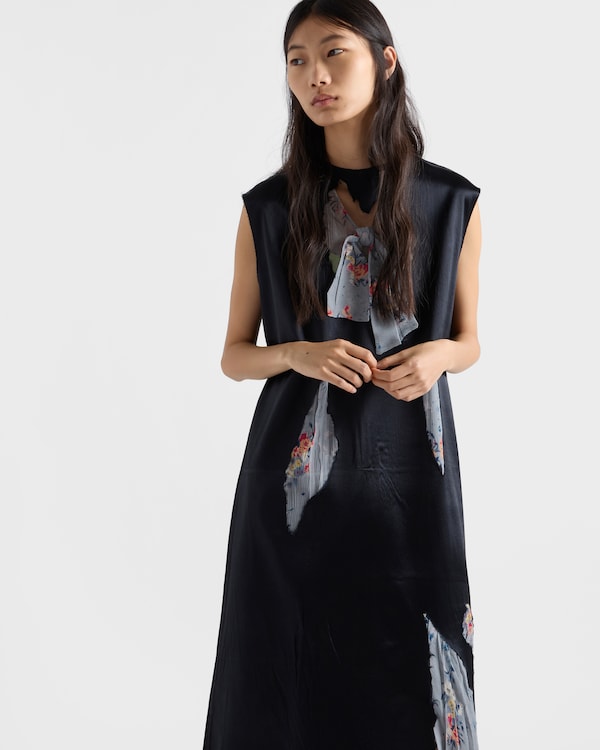 Devoré satin dress - Black Devoré satin dress - Black