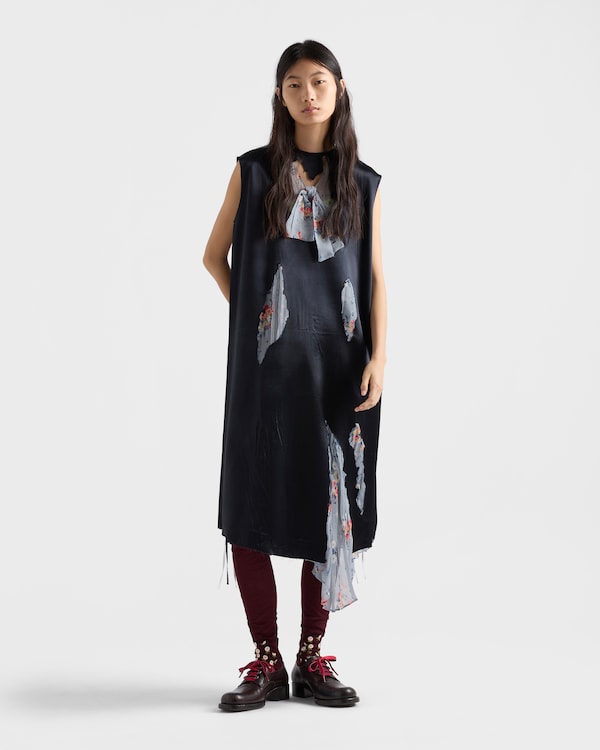 Devoré satin dress - Black Devoré satin dress - Black