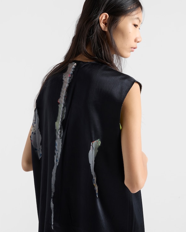 Devoré satin dress - Black Devoré satin dress - Black