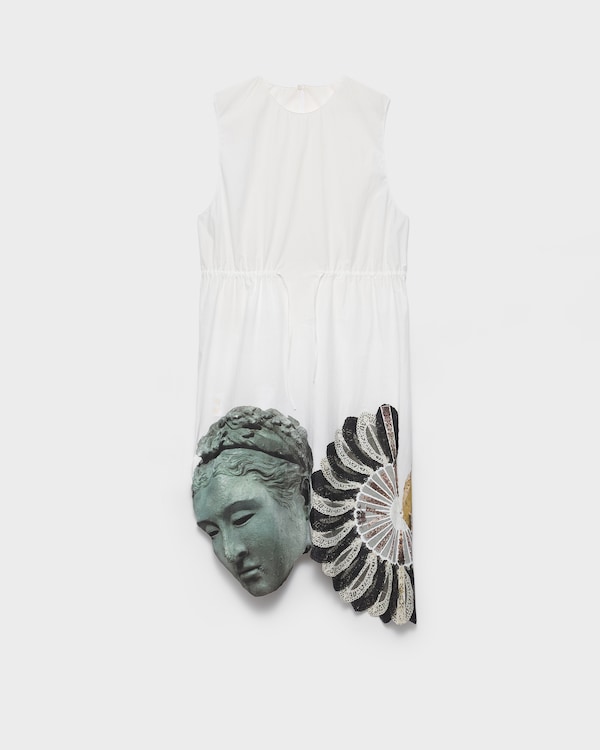 Printed compact fabric dress - White Printed compact fabric dress - White