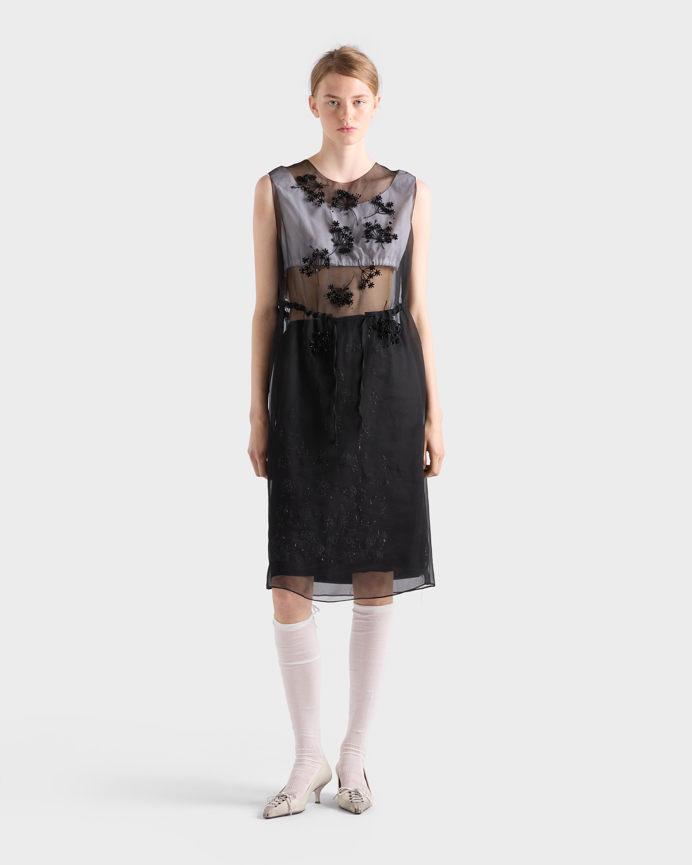 prada dress for woman SS 2008 Silk 40% Brass Prada Gabardine Dress, Woman, Black,