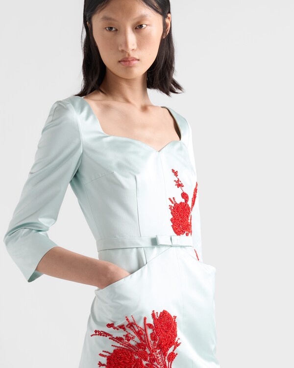 Long duchesse dress - Chlorophyll Green Long duchesse dress - Chlorophyll Green