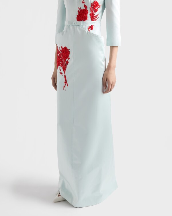 Long duchesse dress - Chlorophyll Green Long duchesse dress - Chlorophyll Green
