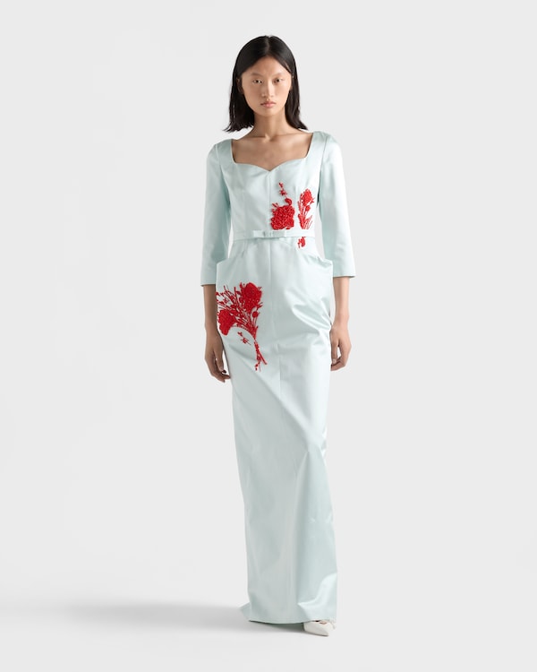 Long duchesse dress - Chlorophyll Green Long duchesse dress - Chlorophyll Green
