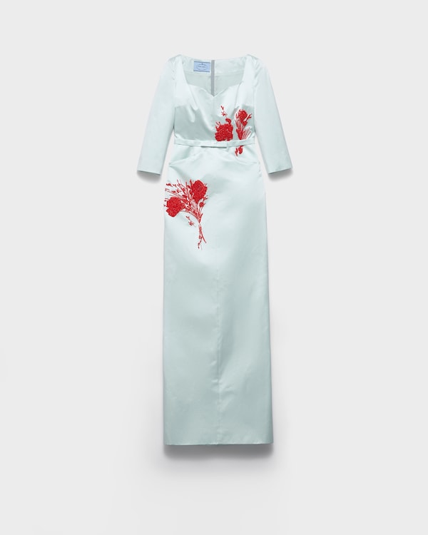 Long duchesse dress - Chlorophyll Green Long duchesse dress - Chlorophyll Green