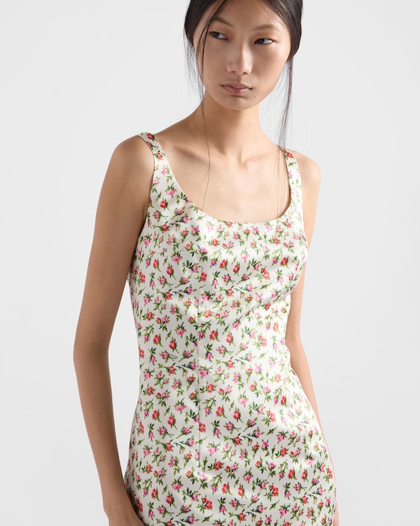 Printed duchesse dress - Ivory Printed duchesse dress - Ivory
