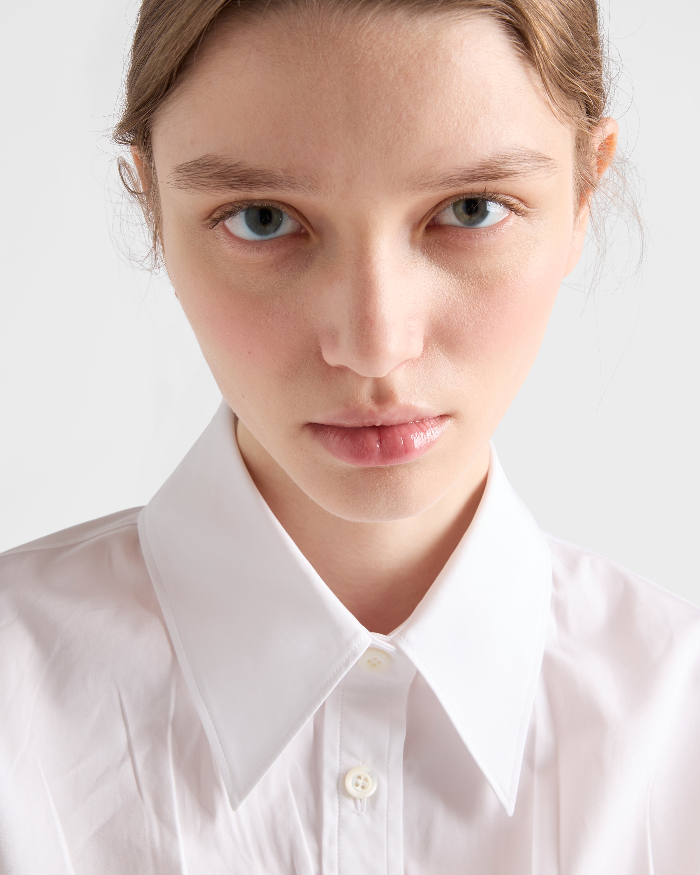 Poplin shirt with smocking