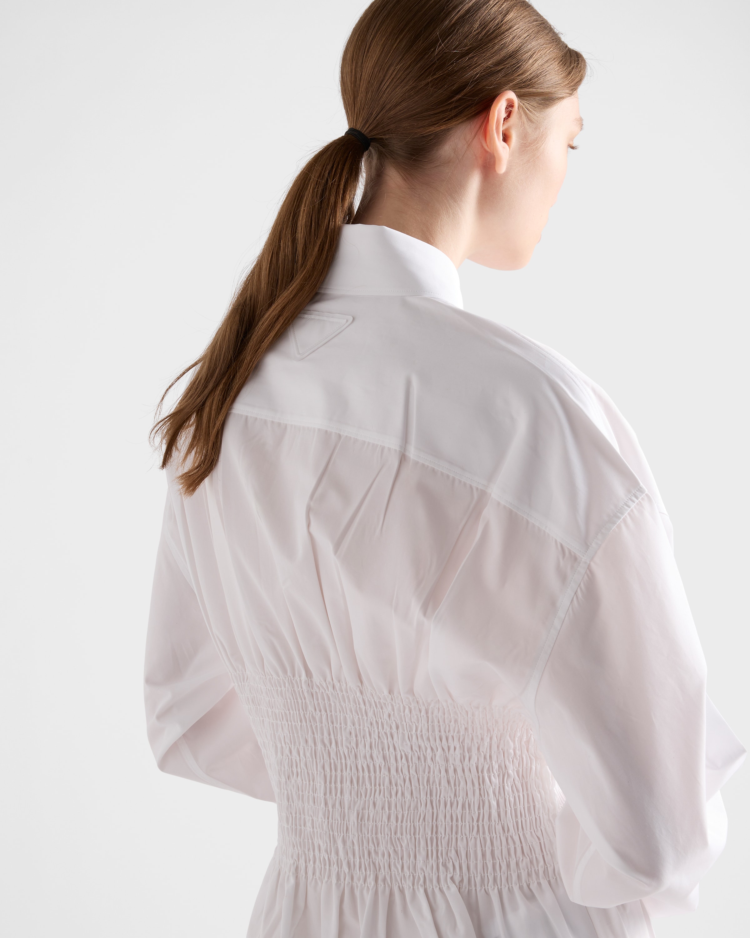 Poplin shirt with smocking