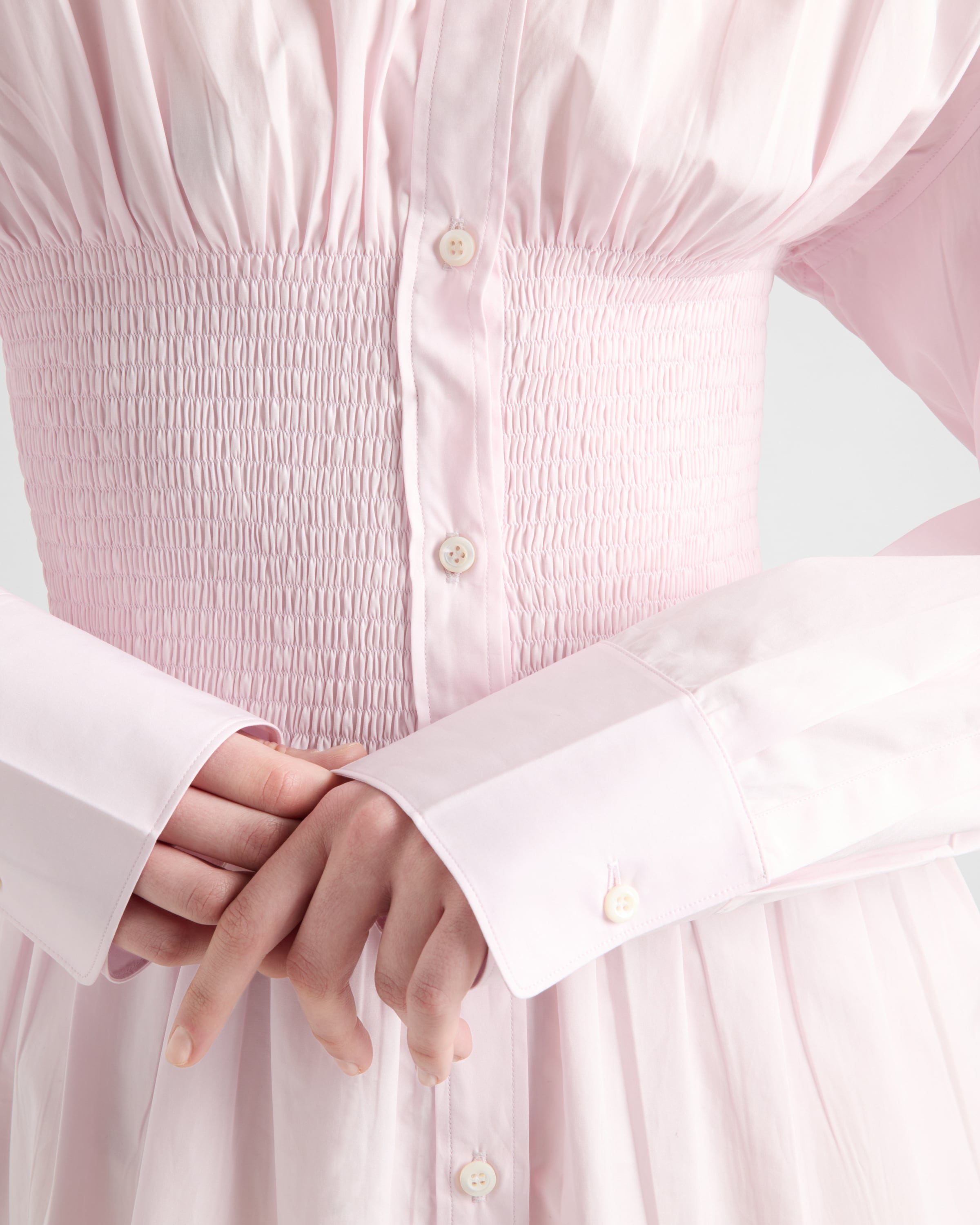 Prada Pastel Pink Poplin Shirt In Petal Pink