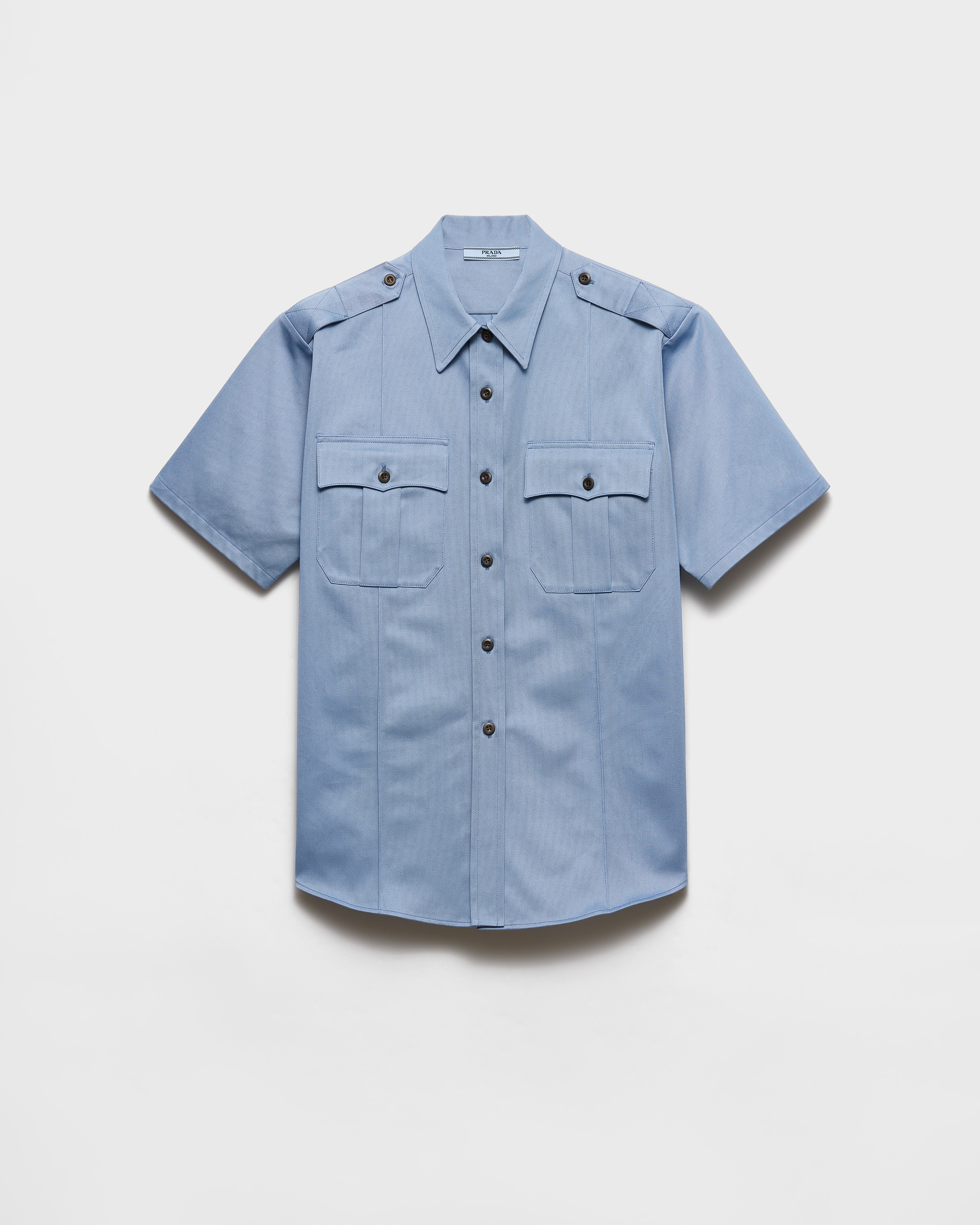 Aviator Blue Chino Shirt | PRADA - Singapore