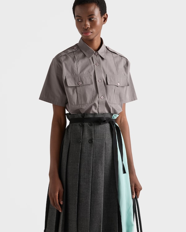 Camicia a maniche corte in popeline - Ferro Camicia a maniche corte in popeline - Ferro