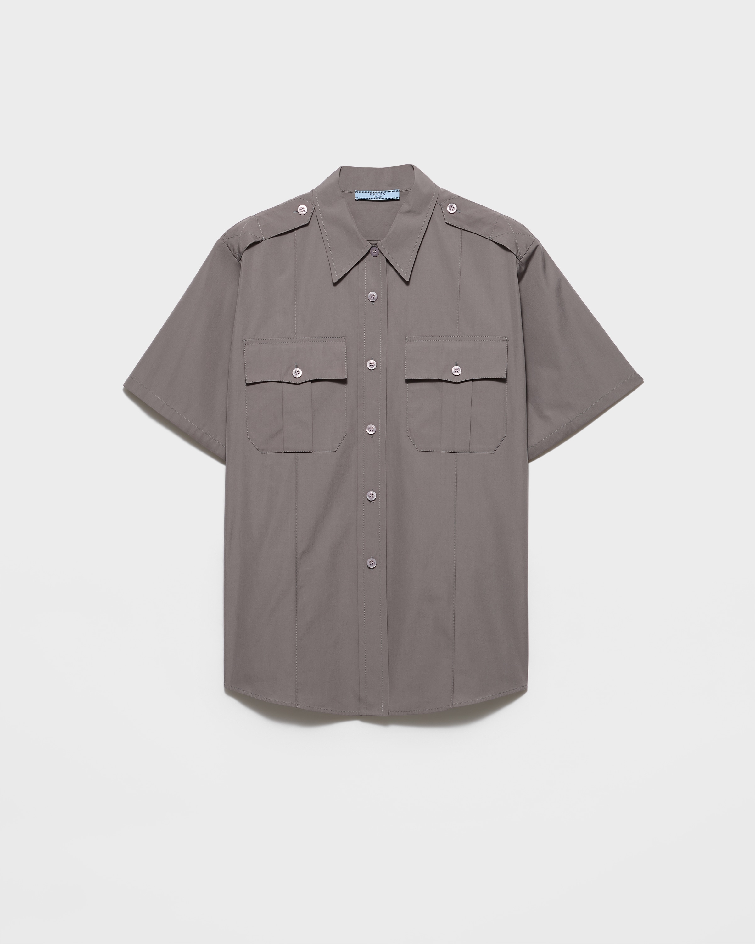 アイアングレー 半袖ポプリン シャツ | PRADA
