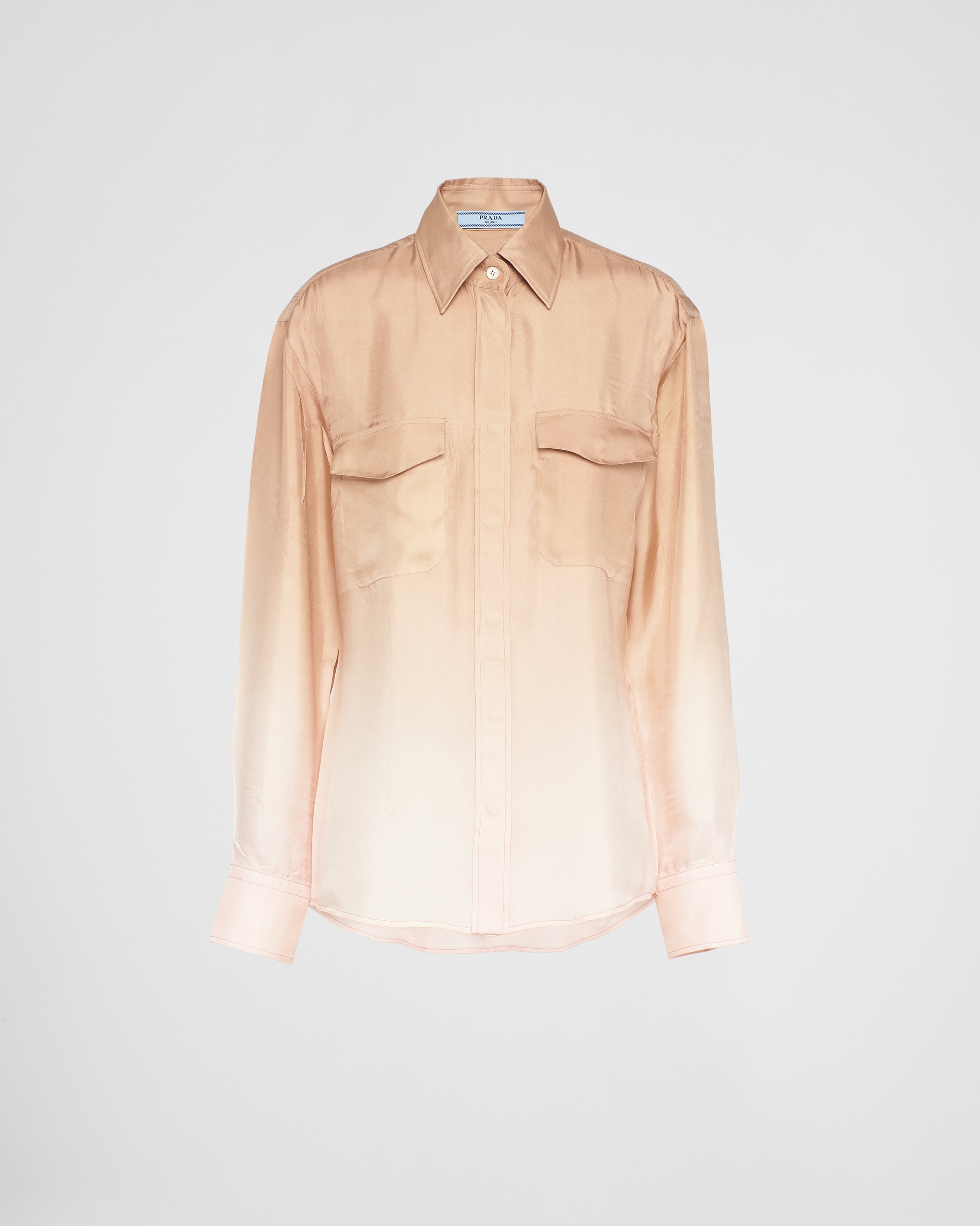 Shop Prada Printed Gradient Twill Shirt In Cord