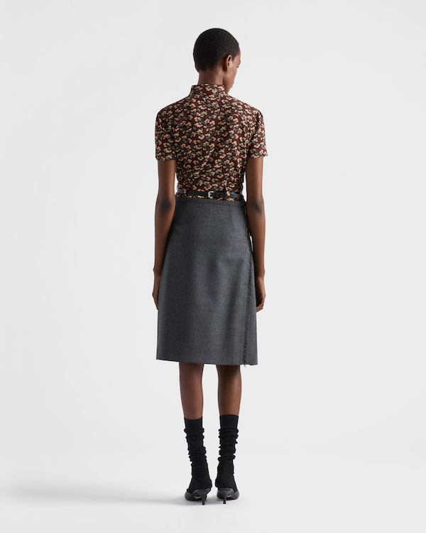 短袖花卉印花乔其纱衬衫 短袖花卉印花乔其纱衬衫