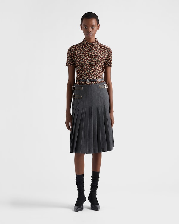 短袖花卉印花乔其纱衬衫 短袖花卉印花乔其纱衬衫