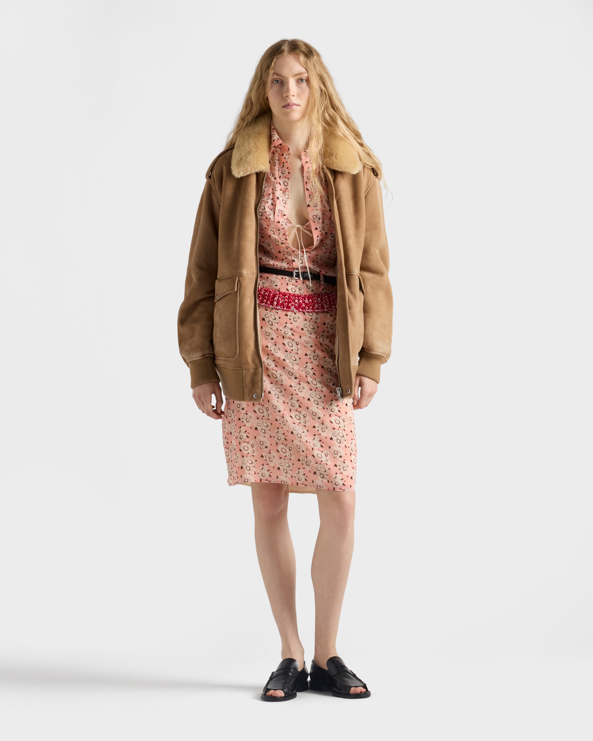 Prada Floral Print Georgette Shirt In Multi