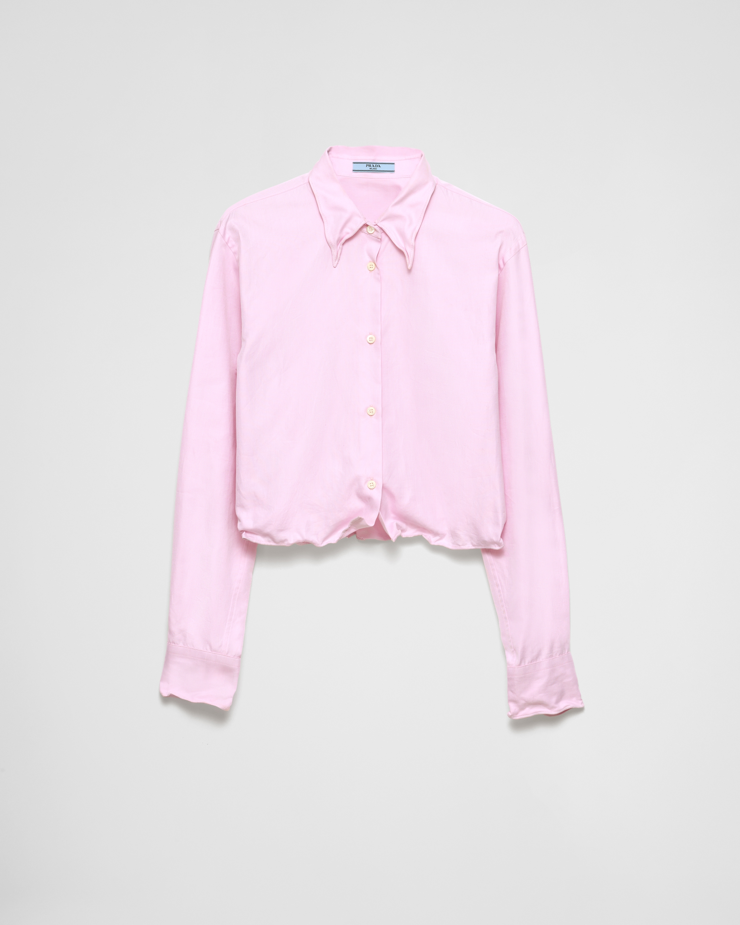 Prada Camisa Oxford De Algodón, Mujer, Rosa Alabastro, Talla 44