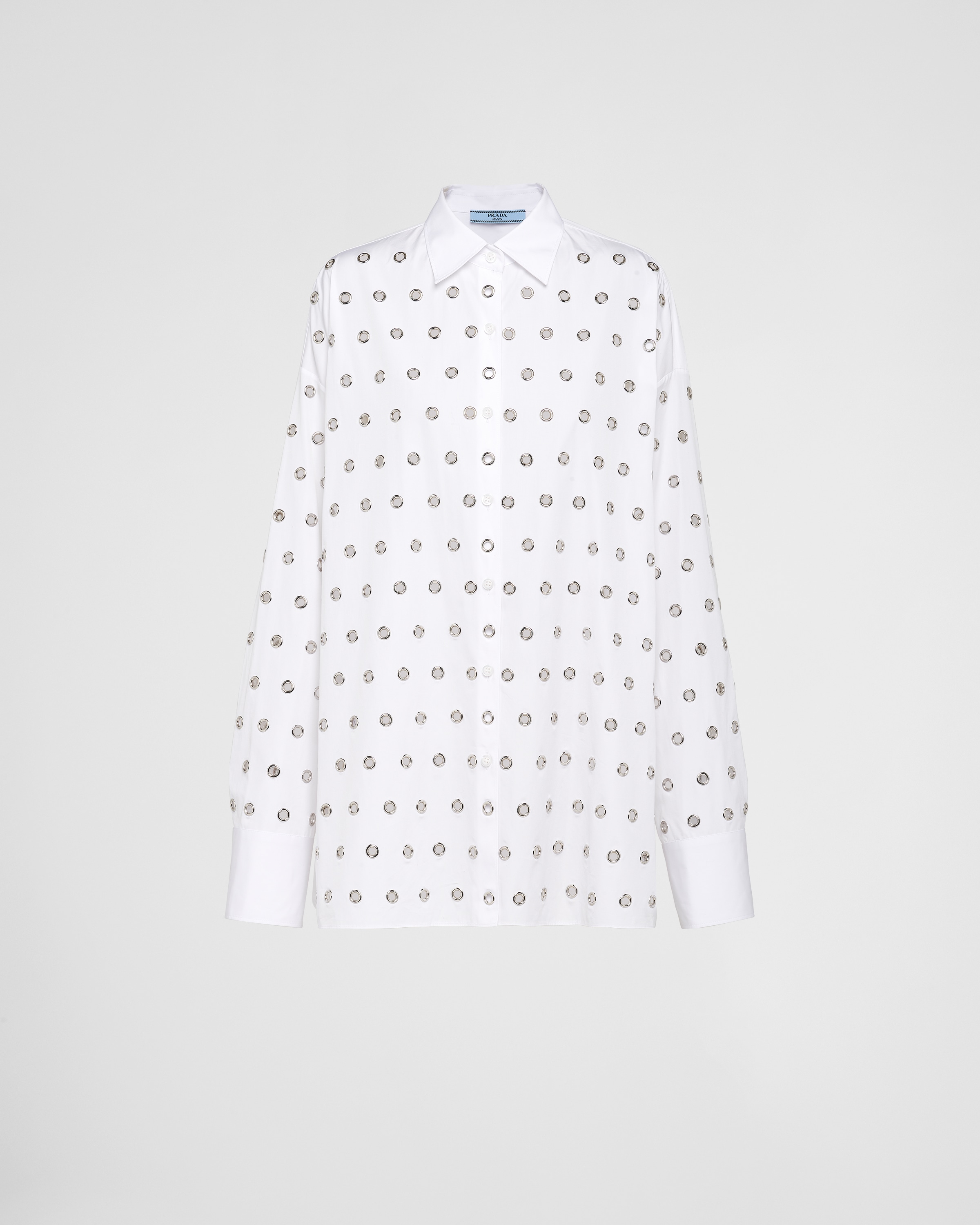 White Printed Poplin Shirt PRADA