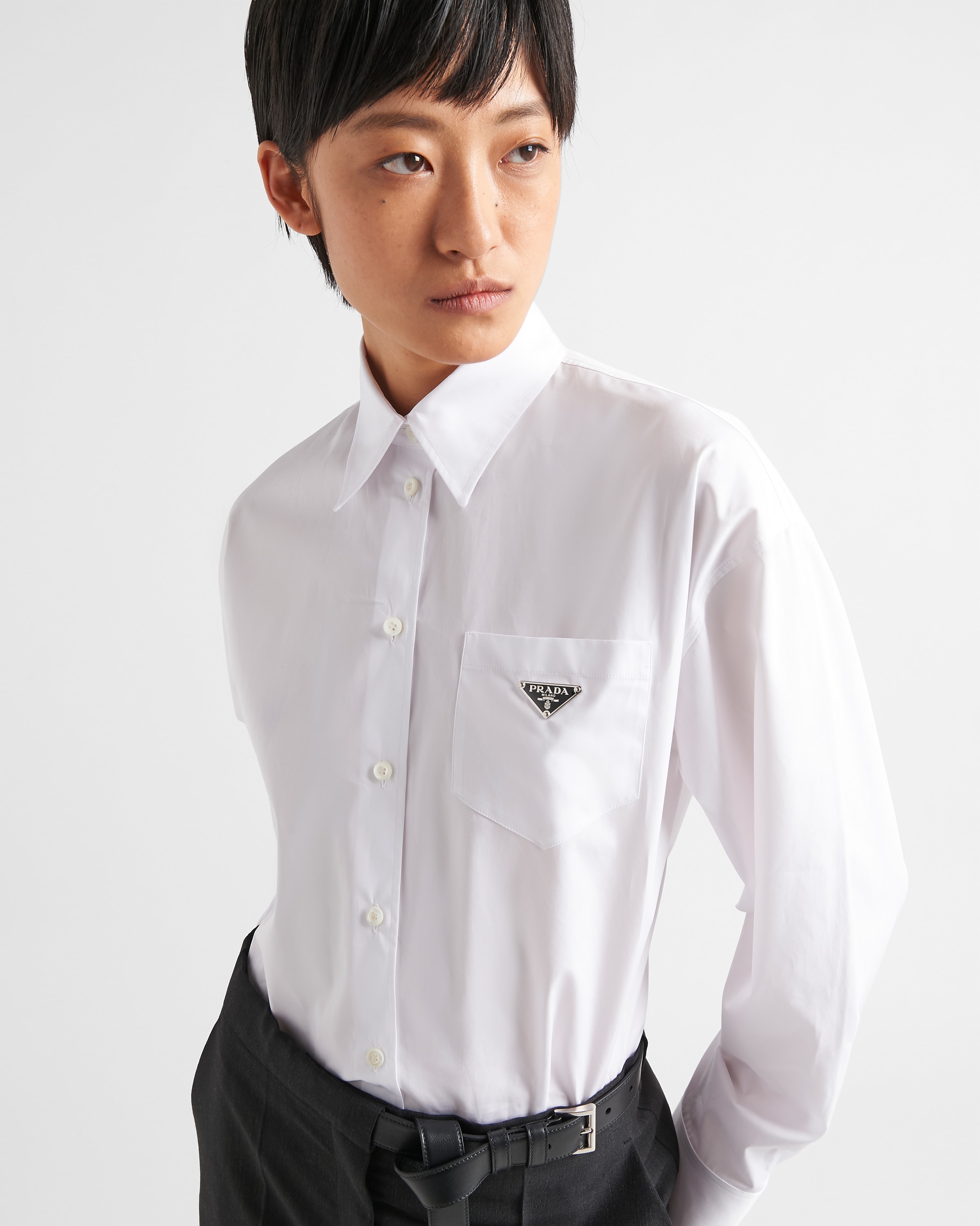 Prada white hotsell shirt women